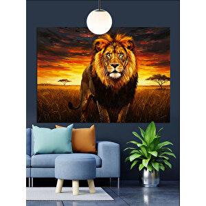 Güçlü Ve Gururlu Aslan Dekoratif Kanvas - Mdf Ahşap Tablo