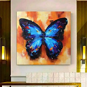 Kelebek Tuval Dekorları, Banksy Tarzı Tuval Dekorları, Grafiti Resim, Banksy Tarzı Grafiti Sanatı 100x100 cm