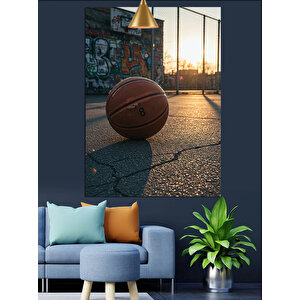 Sokak Basket Topu Dekoratif Kanvas - Mdf Ahşap Tablo