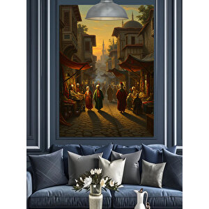 Osmanlı Sokak Hayatı Dekoratif Kanvas - Mdf Ahşap Tablo