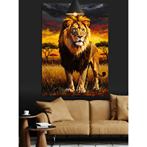 Güçlü Ve Gururlu Aslan Dekoratif Kanvas - Mdf Ahşap Tablo 35x50 cm