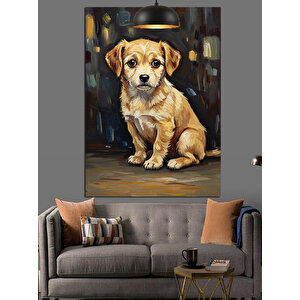 Yavru Köpek Portre Dekoratif Kanvas - Mdf Ahşap Tablo 50x70 cm