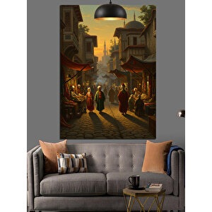 Osmanlı Sokak Hayatı Dekoratif Kanvas - Mdf Ahşap Tablo 70x100 cm