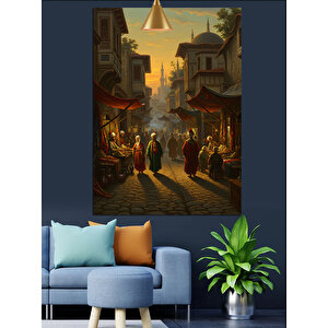 Osmanlı Sokak Hayatı Dekoratif Kanvas - Mdf Ahşap Tablo 70x100 cm