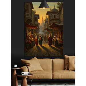 Osmanlı Sokak Hayatı Dekoratif Kanvas - Mdf Ahşap Tablo 70x100 cm