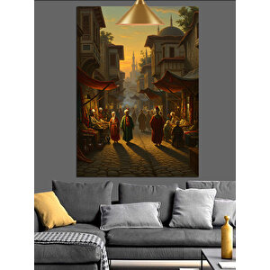 Osmanlı Sokak Hayatı Dekoratif Kanvas - Mdf Ahşap Tablo