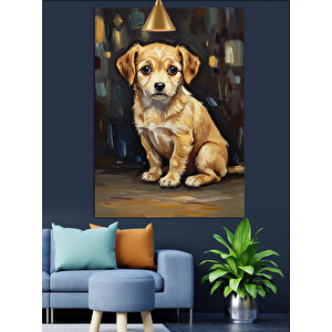 Yavru Köpek Portre Dekoratif Kanvas - Mdf Ahşap Tablo
