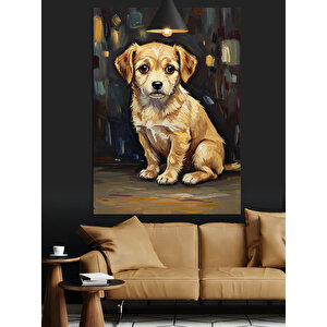 Yavru Köpek Portre Dekoratif Kanvas - Mdf Ahşap Tablo