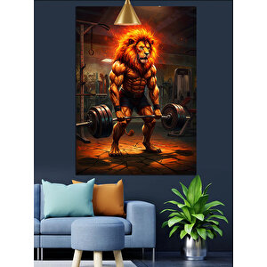Kaslı Aslan Spor Dekoratif Kanvas - Mdf Ahşap Tablo 35x50 cm