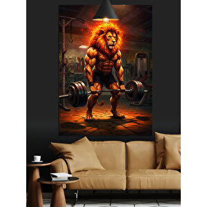 Kaslı Aslan Spor Dekoratif Kanvas - Mdf Ahşap Tablo 35x50 cm