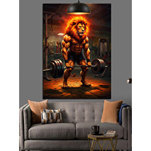 Kaslı Aslan Spor Dekoratif Kanvas - Mdf Ahşap Tablo