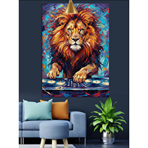 Dj Aslan Kulaklık Dekoratif Kanvas - Mdf Ahşap Tablo 50x70 cm