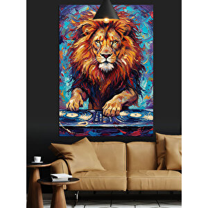 Dj Aslan Kulaklık Dekoratif Kanvas - Mdf Ahşap Tablo 50x70 cm