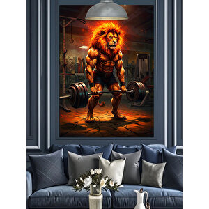 Kaslı Aslan Spor Dekoratif Kanvas - Mdf Ahşap Tablo