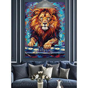 Dj Aslan Kulaklık Dekoratif Kanvas - Mdf Ahşap Tablo