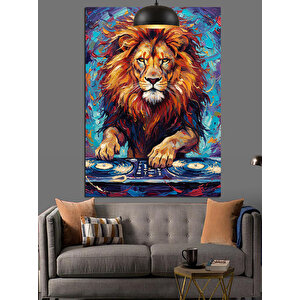 Dj Aslan Kulaklık Dekoratif Kanvas - Mdf Ahşap Tablo