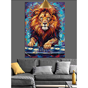 Dj Aslan Kulaklık Dekoratif Kanvas - Mdf Ahşap Tablo 70x100 cm