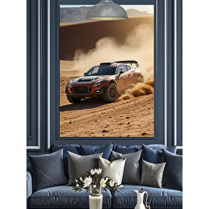 Çölde Hızlı Araba Dekoratif Kanvas - Mdf Ahşap Tablo 25x35 cm