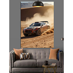 Çölde Hızlı Araba Dekoratif Kanvas - Mdf Ahşap Tablo 25x35 cm