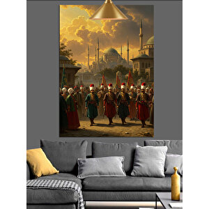 Osmanlı Askeri Tören Dekoratif Kanvas - Mdf Ahşap Tablo