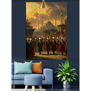 Osmanlı Askeri Tören Dekoratif Kanvas - Mdf Ahşap Tablo 35x50 cm