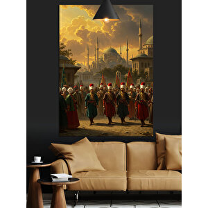 Osmanlı Askeri Tören Dekoratif Kanvas - Mdf Ahşap Tablo