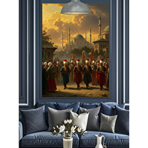 Osmanlı Askeri Tören Dekoratif Kanvas - Mdf Ahşap Tablo 50x70 cm