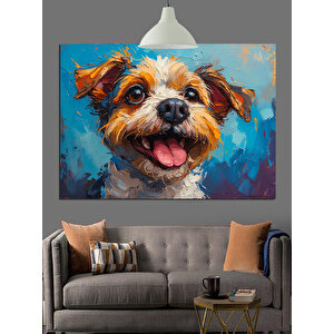 Sevimli Yüzlü Küçük Köpek Dekoratif Kanvas - Mdf Ahşap Tablo 50x70 cm