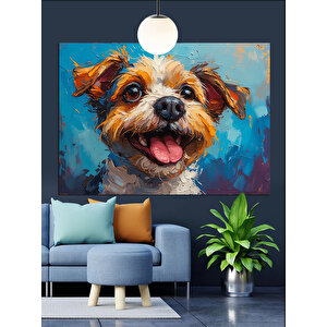 Sevimli Yüzlü Küçük Köpek Dekoratif Kanvas - Mdf Ahşap Tablo