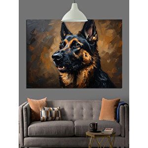 Alman Kurdu Köpek Portresi Dekoratif Kanvas - Mdf Ahşap Tablo 70x100 cm