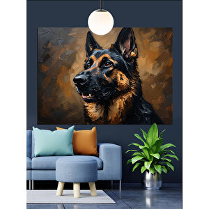 Alman Kurdu Köpek Portresi Dekoratif Kanvas - Mdf Ahşap Tablo