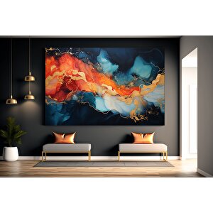 Lüks Mermer Duvar Sanatı; Altın-mavi Tonlar