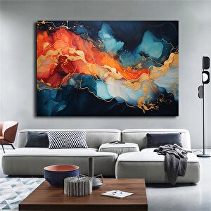 Lüks Mermer Duvar Sanatı; Altın-mavi Tonlar 60x120 cm