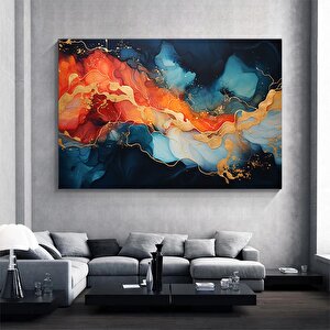 Lüks Mermer Duvar Sanatı; Altın-mavi Tonlar