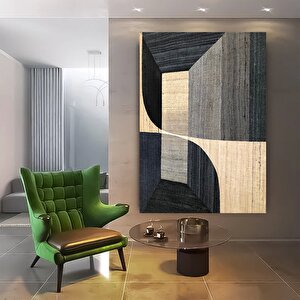 Modern Geometrik Duvar Sanatı Kanvas; Mavi Mermer Desen; Lüks Sanat 40x60 cm