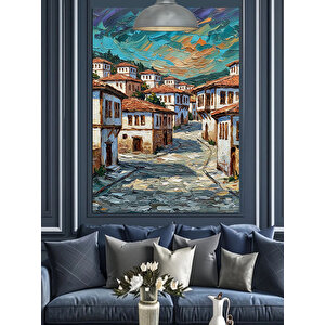 Eski Osmanlı Sokakları Dekoratif Kanvas - Mdf Ahşap Tablo 70x100 cm