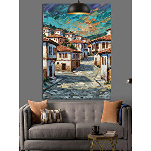 Eski Osmanlı Sokakları Dekoratif Kanvas - Mdf Ahşap Tablo 70x100 cm