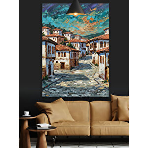 Eski Osmanlı Sokakları Dekoratif Kanvas - Mdf Ahşap Tablo