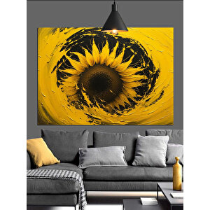 Güneş Gözlü Ayçiçeği Dekoratif Kanvas - Mdf Ahşap Tablo 70x100 cm