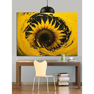 Güneş Gözlü Ayçiçeği Dekoratif Kanvas - Mdf Ahşap Tablo