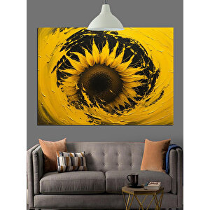 Güneş Gözlü Ayçiçeği Dekoratif Kanvas - Mdf Ahşap Tablo 50x70 cm
