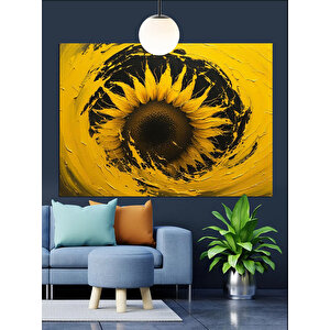 Güneş Gözlü Ayçiçeği Dekoratif Kanvas - Mdf Ahşap Tablo
