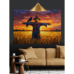 Tarlada Güneş Altında Korkuluk Dekoratif Kanvas - Mdf Ahşap Tablo 70x100 cm