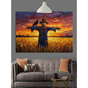 Tarlada Güneş Altında Korkuluk Dekoratif Kanvas - Mdf Ahşap Tablo 70x100 cm