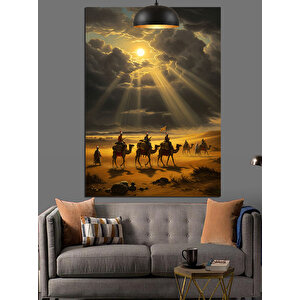 Çöl Güneş Işıkları Dekoratif Kanvas - Mdf Ahşap Tablo 35x50 cm
