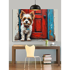 Sevimli Yüzlü Küçük Köpek Dekoratif Kanvas - Mdf Ahşap Tablo 70x100 cm