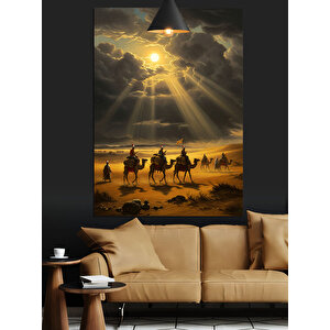 Çöl Güneş Işıkları Dekoratif Kanvas - Mdf Ahşap Tablo 25x35 cm