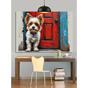 Sevimli Yüzlü Küçük Köpek Dekoratif Kanvas - Mdf Ahşap Tablo 50x70 cm