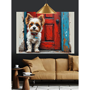 Sevimli Yüzlü Küçük Köpek Dekoratif Kanvas - Mdf Ahşap Tablo
