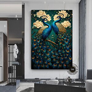 Tavuskuşu Duvar Sanatı Çerçeveli Poster, Tavuskuşu Duvar Sanatı, Tavuskuşu Tablosu 120x150 cm